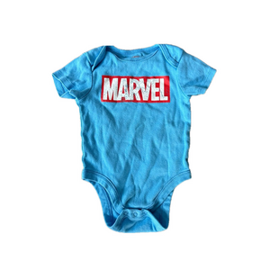 10/20$ Marvel Blue Short Sleeve Baby Onesie/bodysuit size 12-18 months